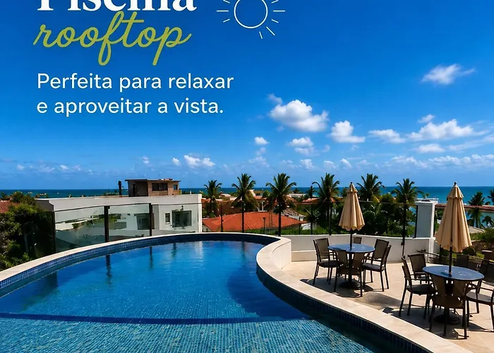 Flat Moderno em com vista Mar e restaurante na cobertura